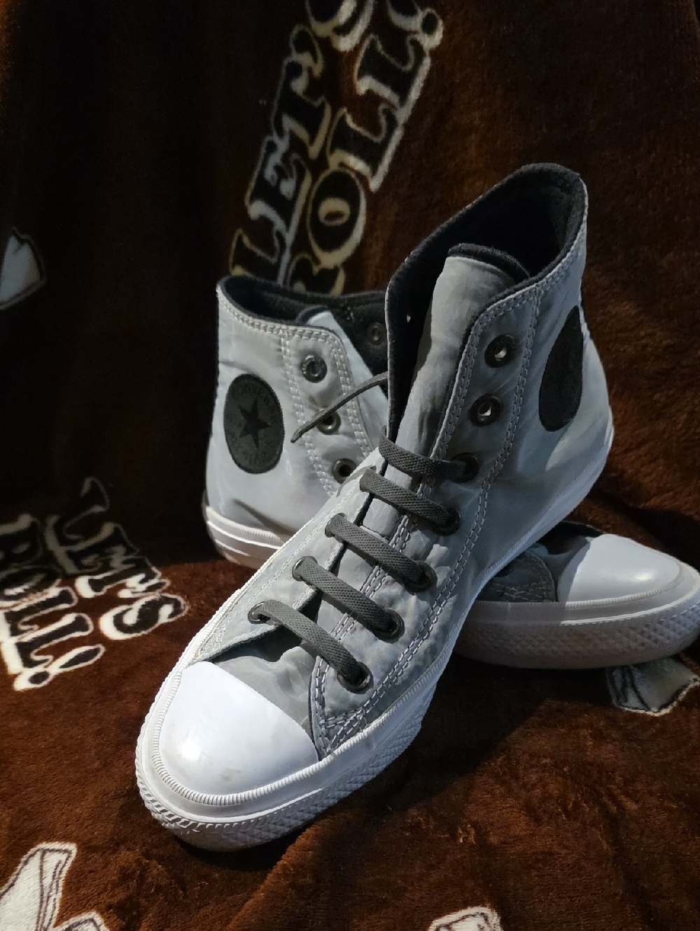 Converse Gray and Black High-Top Sneakers